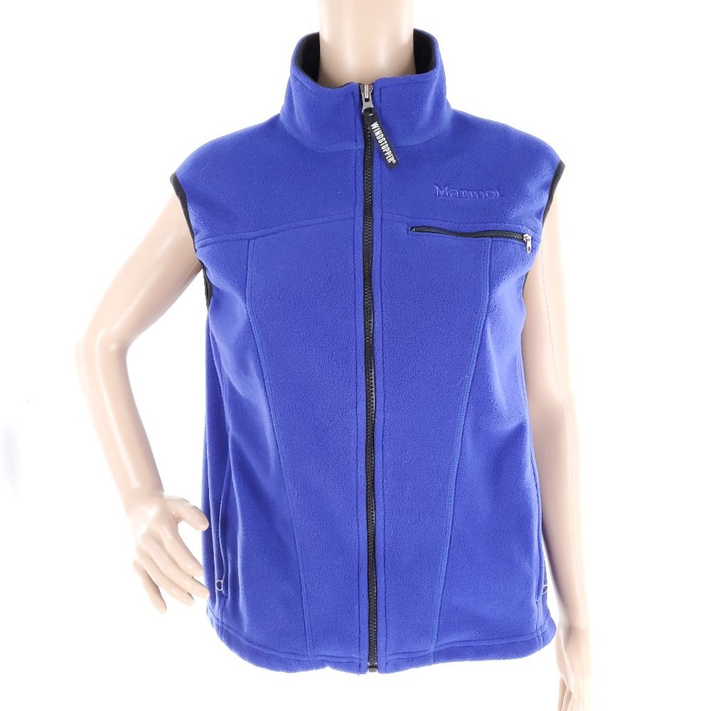 Marmot Women Vest Full Zip Windstopper Blue Size M